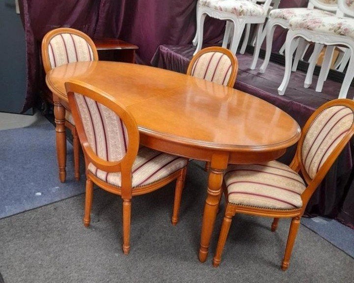 Kersen houten eethoek compleet of los te koop, Ophalen