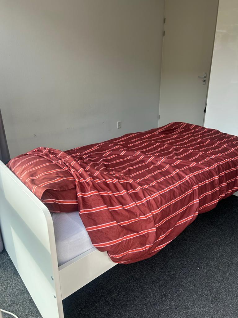 IKEA SLÄKT bed - Eenpersoonsbed met lattenbodem, Ophalen, Eenpersoons, Wit, 200 cm