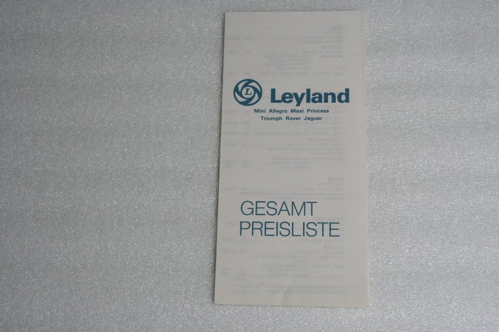 Folder British Leyland prijslijst (15-09-1976) (5), Ophalen of Verzenden, Nieuw, Overige merken