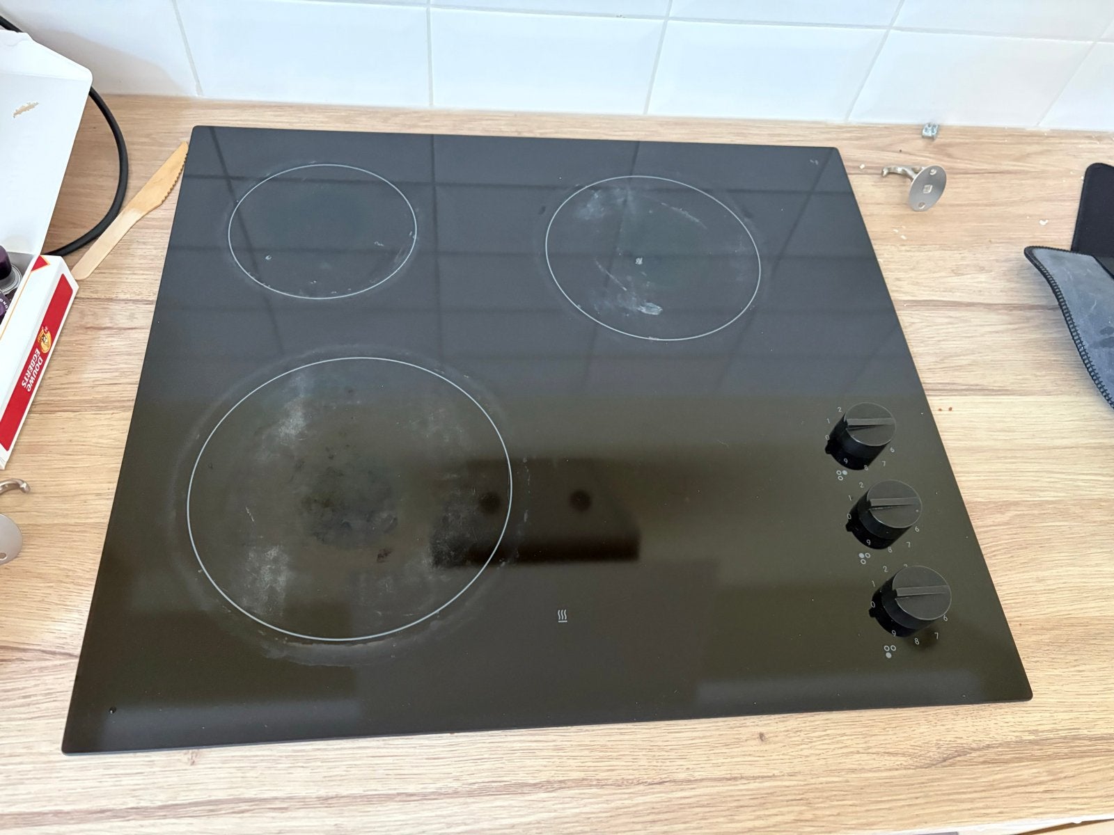 Elektrische kookplaat met 3 kookzones, Witgoed en Apparatuur, Ophalen, Gebruikt, 3 kookzones of minder, Inbouw