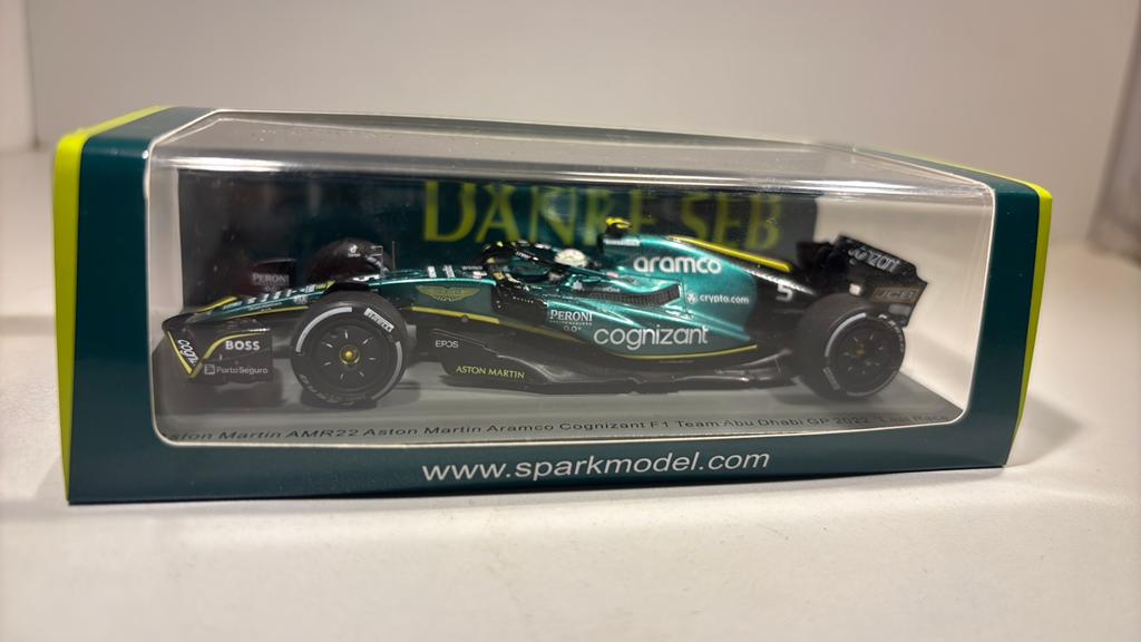 F1 Aston Martin amr22 last race sabastian vettel spark 1.43