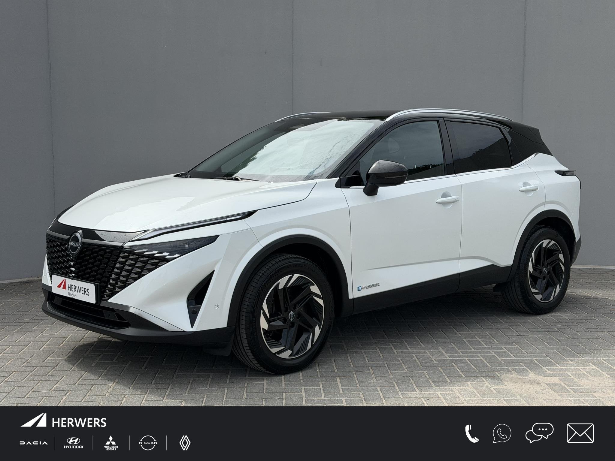 Nissan Qashqai 1.5 e-Power N-Connecta / Facelift / Navigatie, Gebruikt, 2 kWh, Wit, Bedrijf