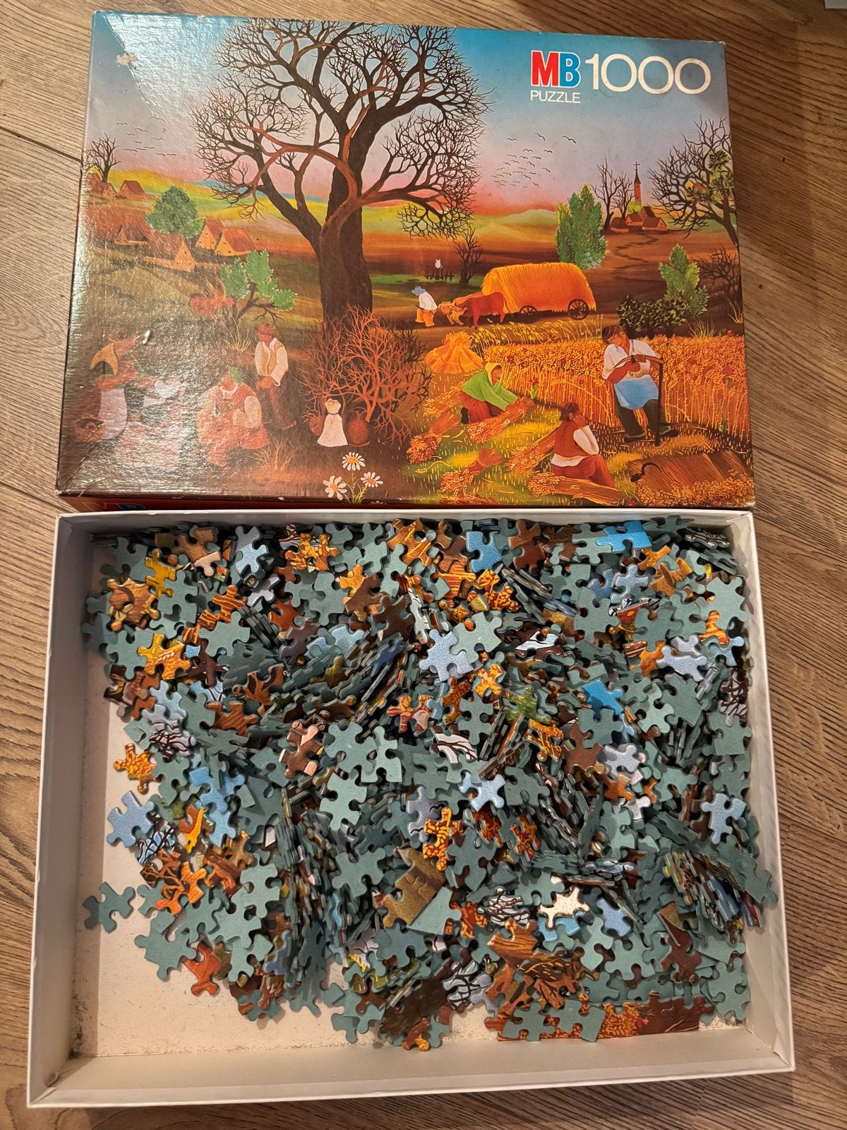 MB 1000 Stukjes Legpuzzel - Landelijk Tafereel, Hobby en Vrije tijd, Denksport en Puzzels, Ophalen of Verzenden, 500 t/m 1500 stukjes