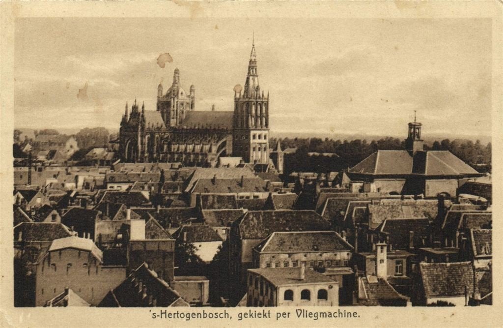 s-Hertogenbosch, gekiekt per Vliegmachine. - 1930 gelopen, Verzamelen, Ansichtkaarten | Nederland, Verzenden, 1920 tot 1940, Gelopen