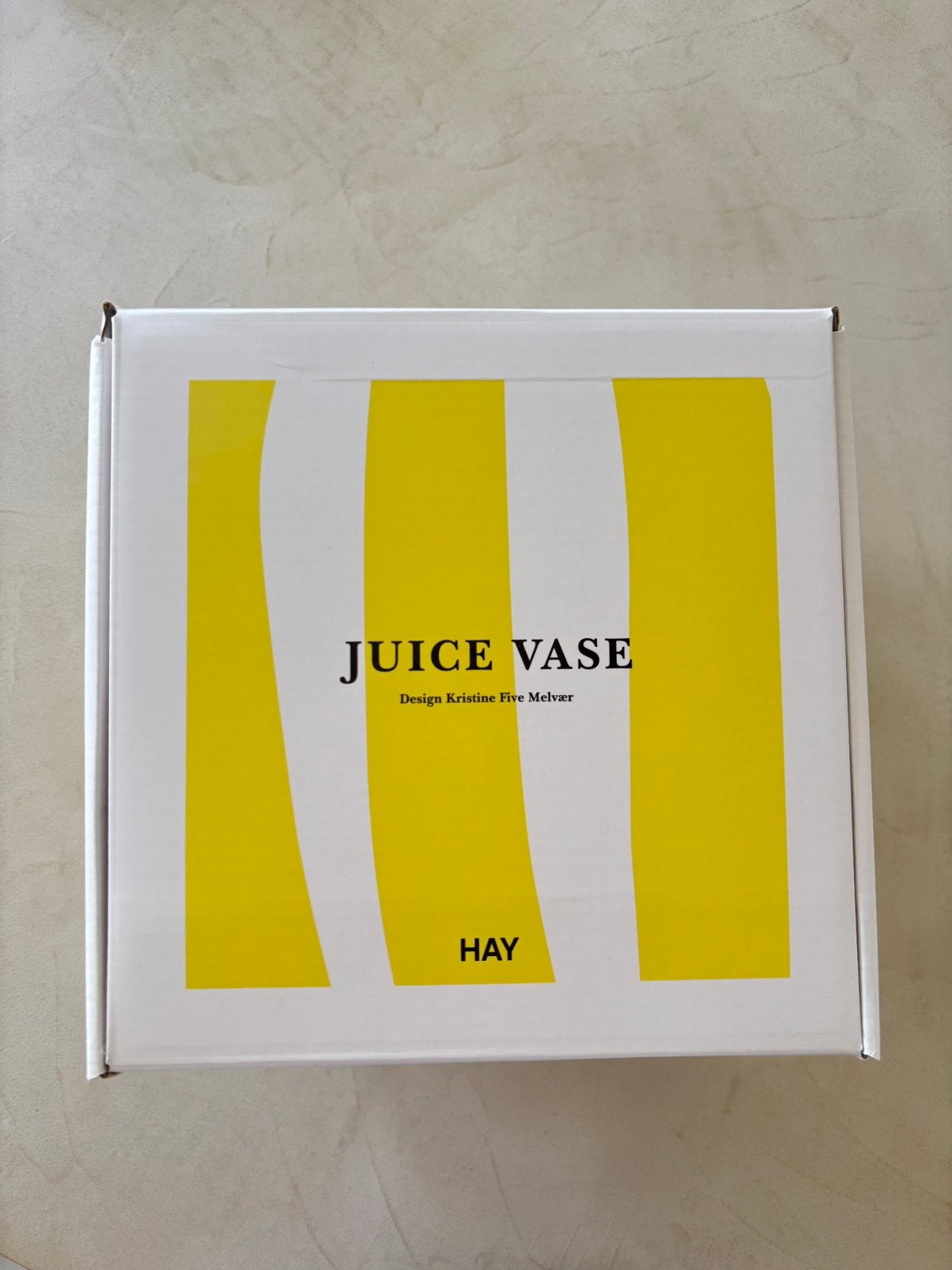 HAY juice vaas als NIEUW!, Huis en Inrichting, Woonaccessoires | Vazen, Ophalen of Verzenden, Zo goed als nieuw, Geel, Glas