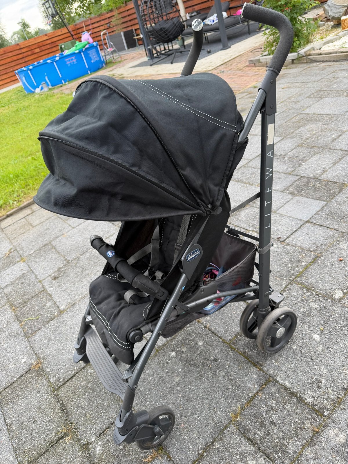 Chicco Lite Way buggy - Zwart, Ophalen, Gebruikt, Overige merken, Verstelbare rugleuning