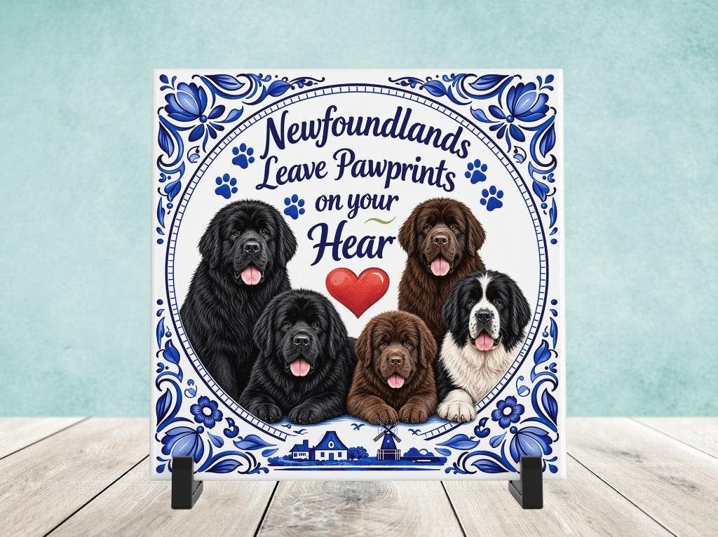 Newfoundlanders Leave Pawprints on your Heart - Tegel, Verzenden, Nieuw