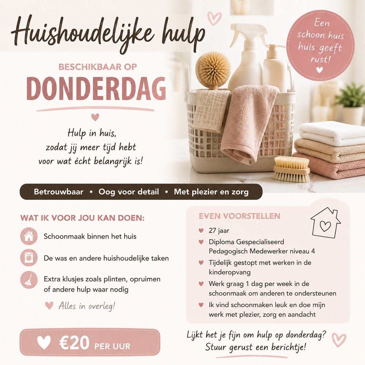 Huishoudelijk hulp aangeboden, Vacatures, Vacatures | Schoonmaak en Facilitaire diensten
