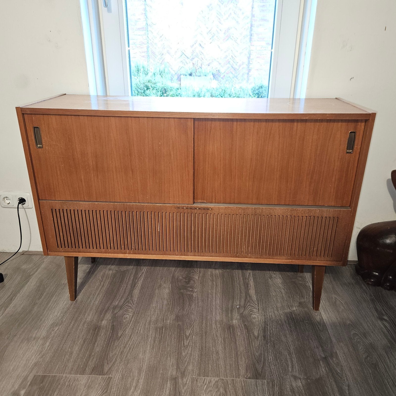 Vintage Nordmende audiomeubel, Huis en Inrichting, Kasten | Dressoirs, Ophalen, 100 tot 150 cm, VINTAGE Jaren 60/70, 25 tot 50 cm