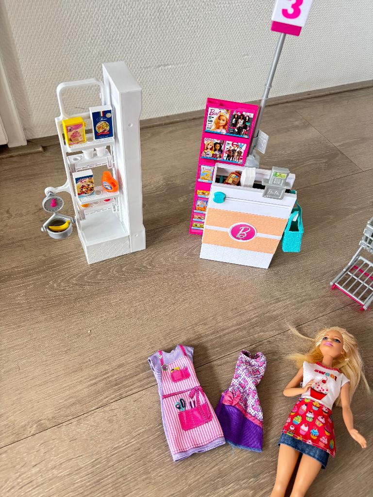 Barbie Bak & Supermarkt setje (Incl. Barbie), Ophalen, Gebruikt, Barbie