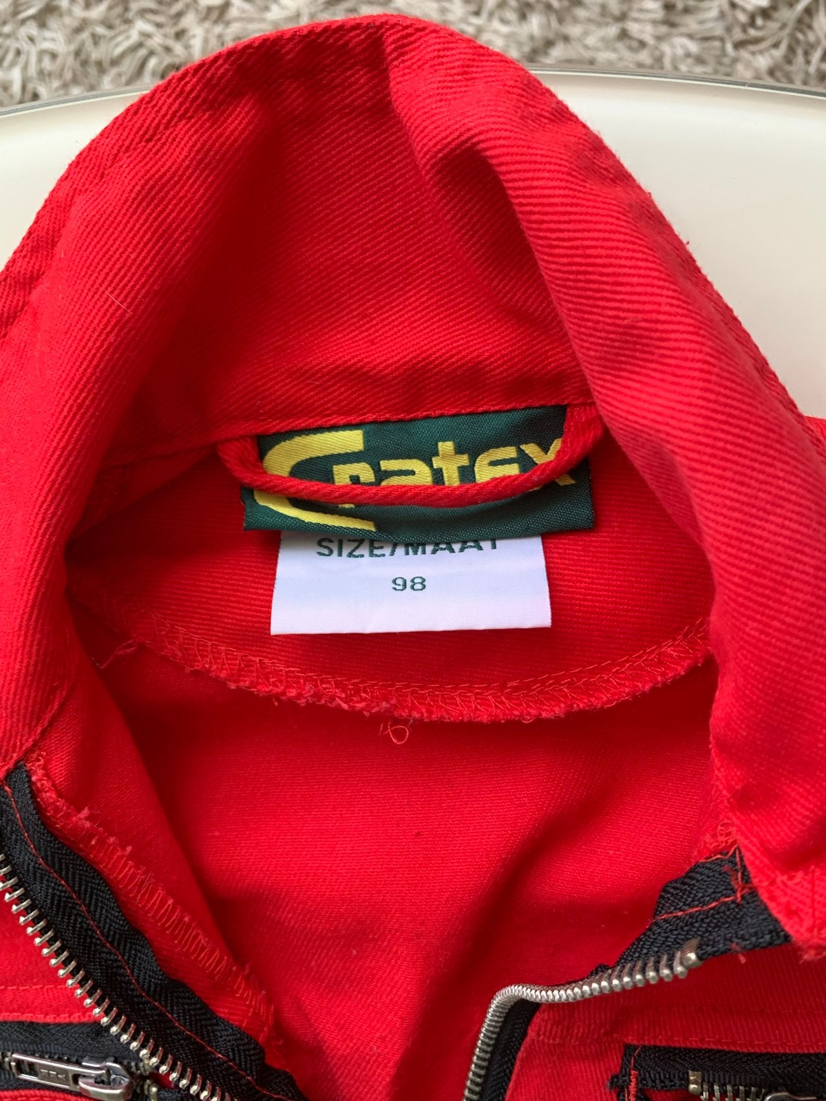 Rode cratex overall maat 98, Ophalen of Verzenden, Gebruikt, Jongen of Meisje, Overige typen