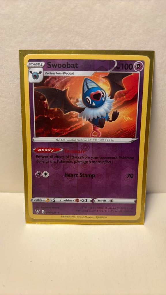 Swoobat 074/185 vivid voltage reverse holo pokemon kaart, Ophalen of Verzenden, Nieuw, Boosterbox