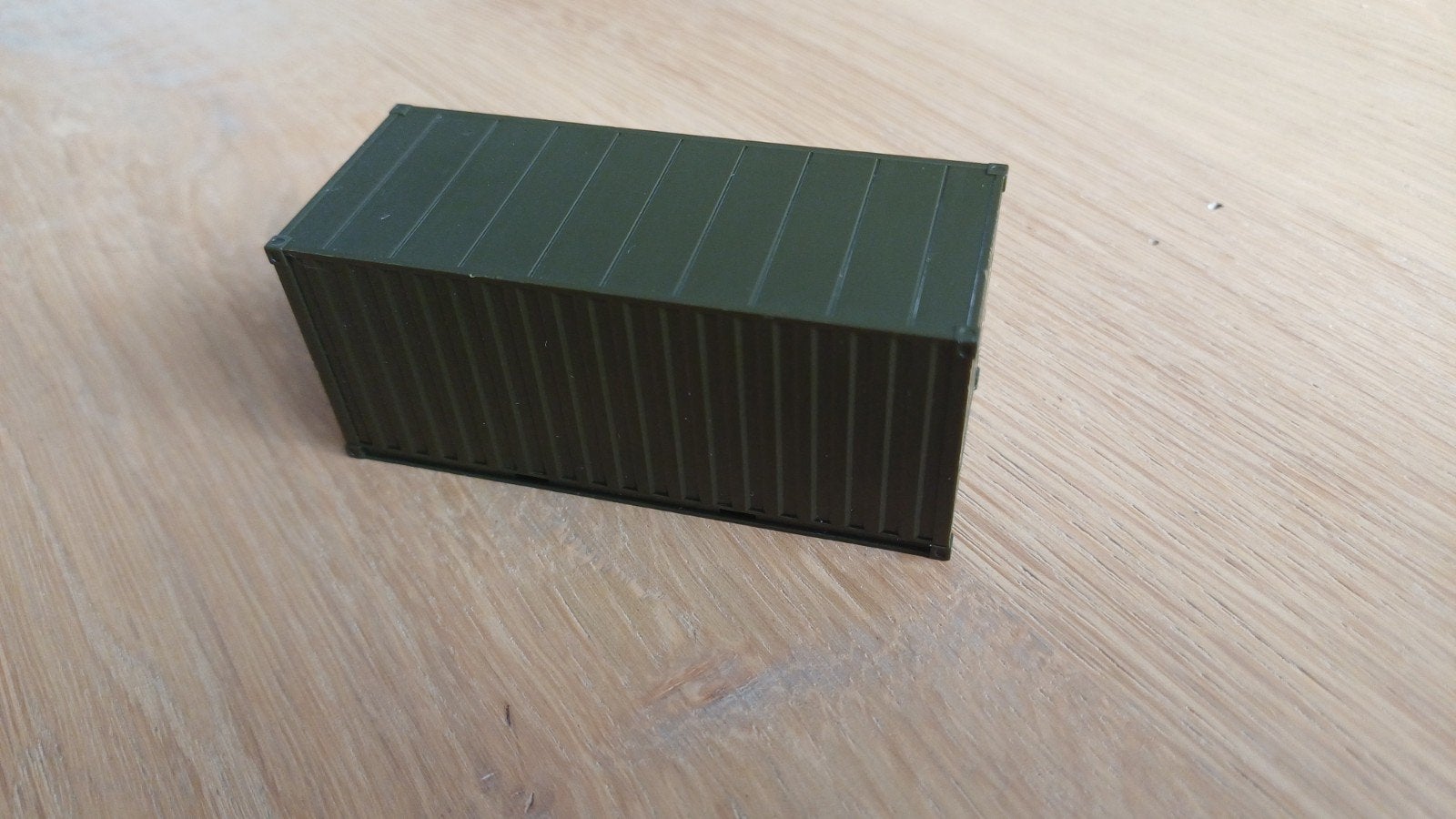 Herpa 20ft container leger groen defensie, Ophalen of Verzenden, Gebruikt, Bus of Vrachtwagen, Herpa