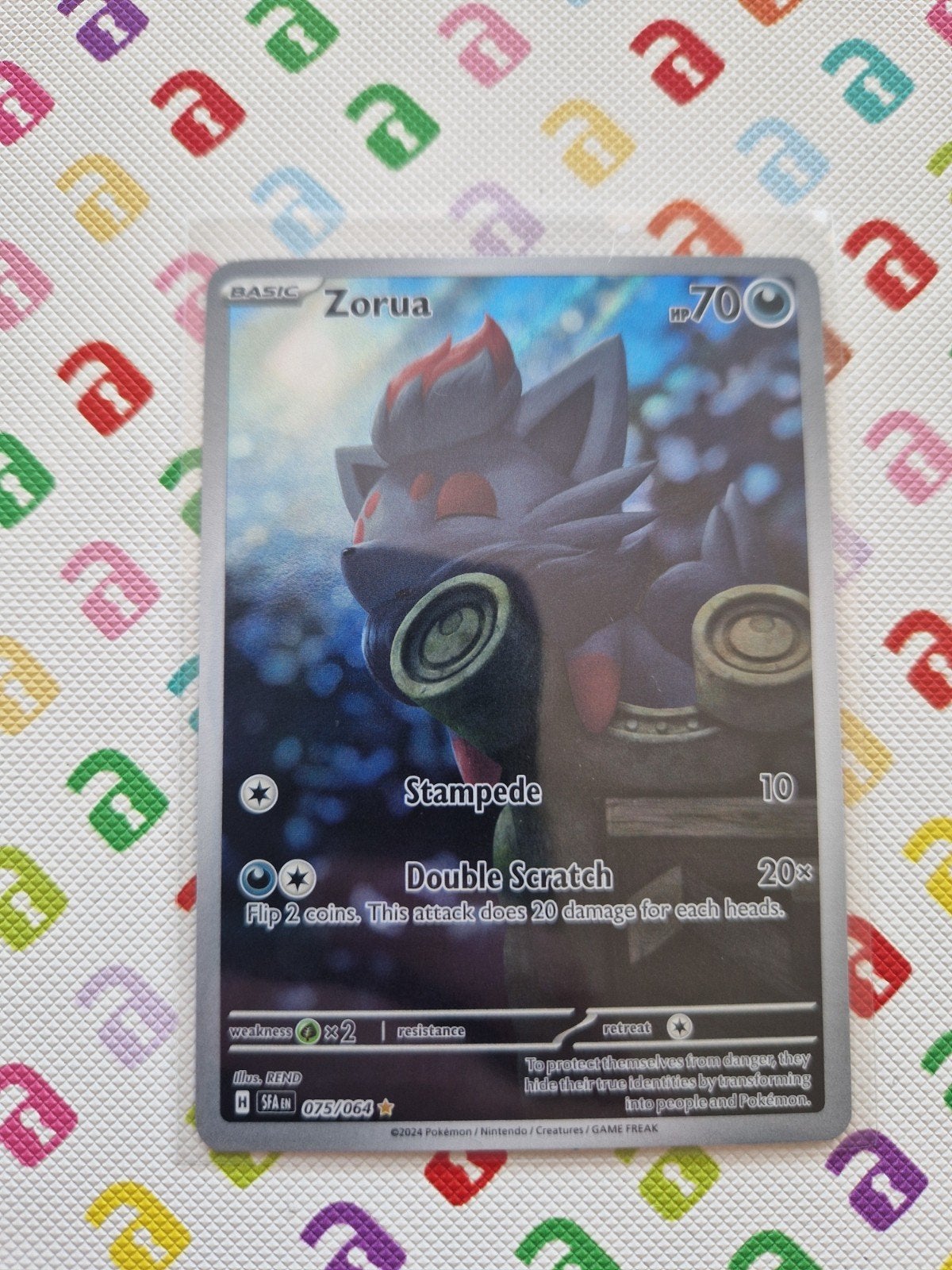 Zorua Pokémon kaart (075/064) - Zo goed als nieuw, Ophalen of Verzenden, Zo goed als nieuw, Losse kaart