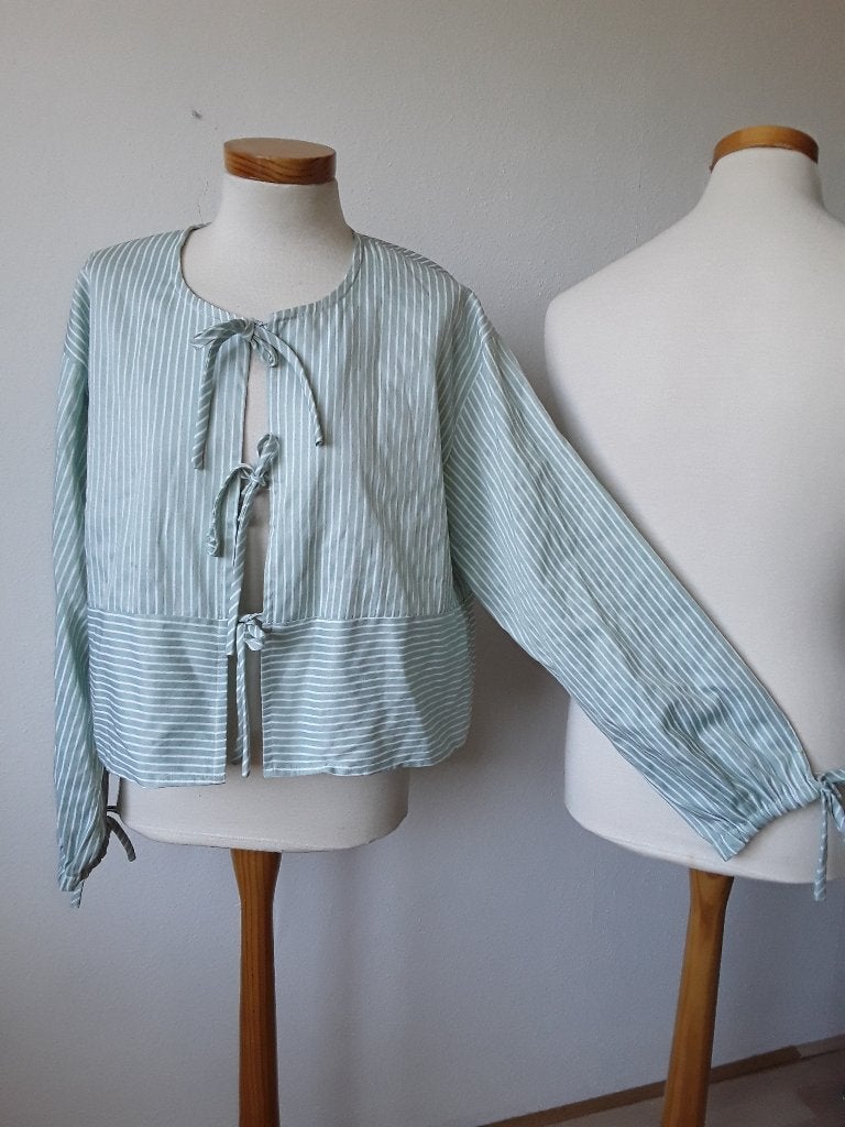 Blouse/Jasje Neo Noir mt 40 streep licht groen met wit, Verzenden, Neo noir, Maat 42/44 (L), Zo goed als nieuw