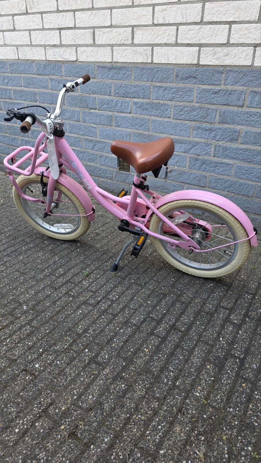 Nogan Puck 16 inch meisjesfiets - Roze, gebruikt, Ophalen, Gebruikt, 16 tot 20 inch, Nogan Puck