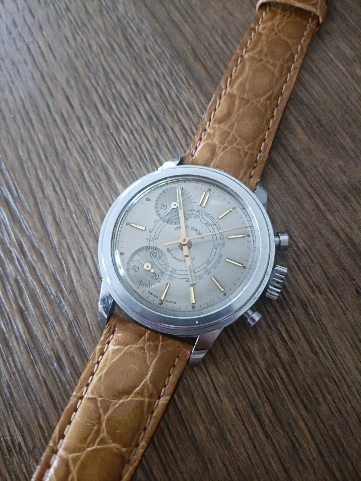 Vintage Heren Horloge Soort Chrono Stop Rego Sport Zie Fotos, Gebruikt, Rego Sport, Zwart, Ophalen of Verzenden
