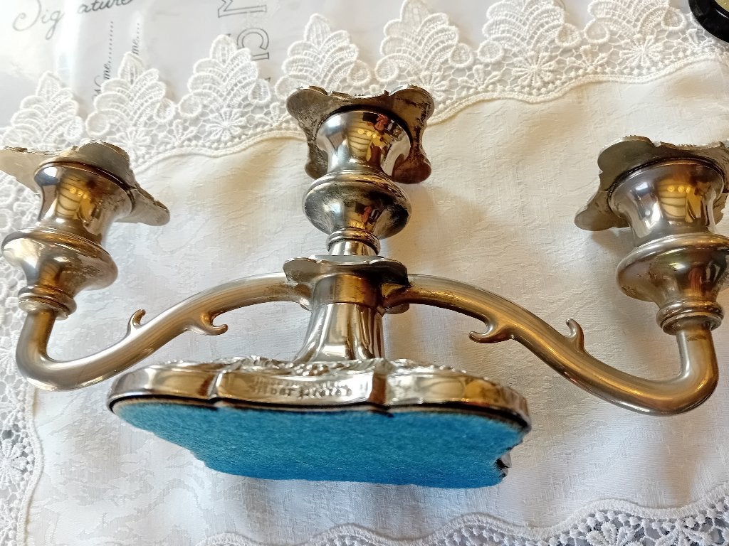 antiek silverplate made in england kandelaar, Ophalen of Verzenden, Overige materialen
