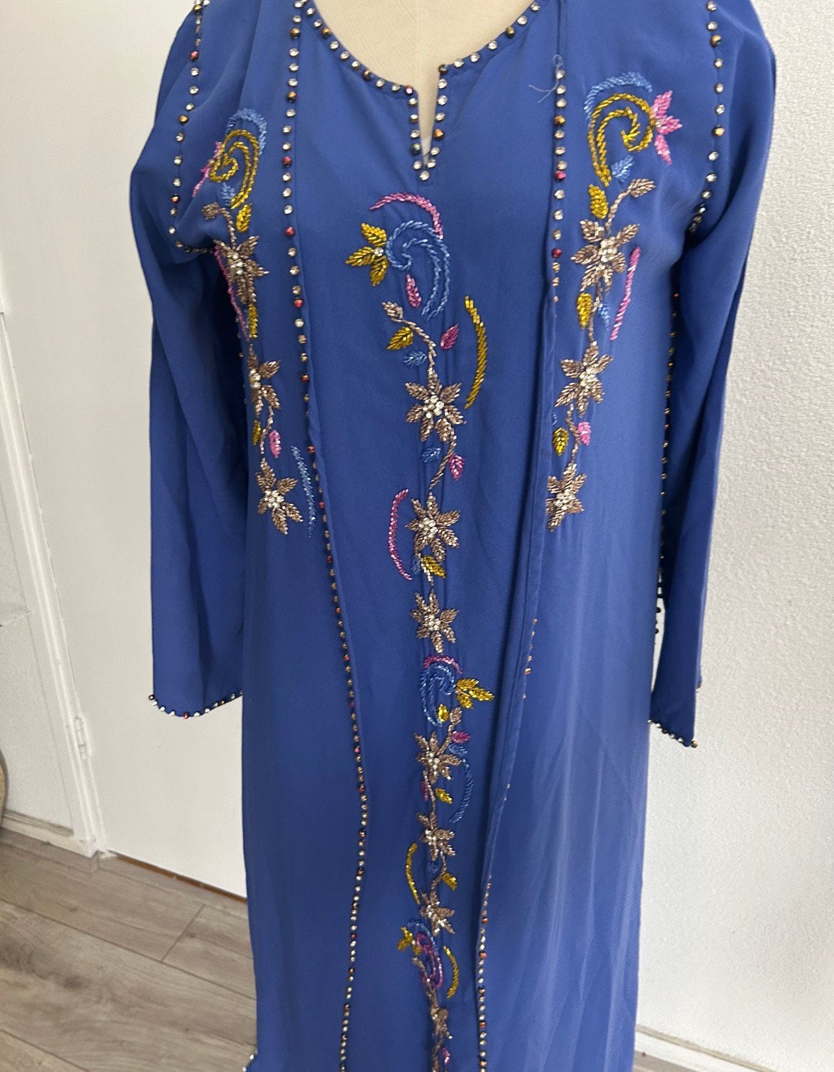 Luxe kimono kaftan caftan maat L, Ophalen of Verzenden, Zo goed als nieuw, Maat 42/44 (L), Onder de knie