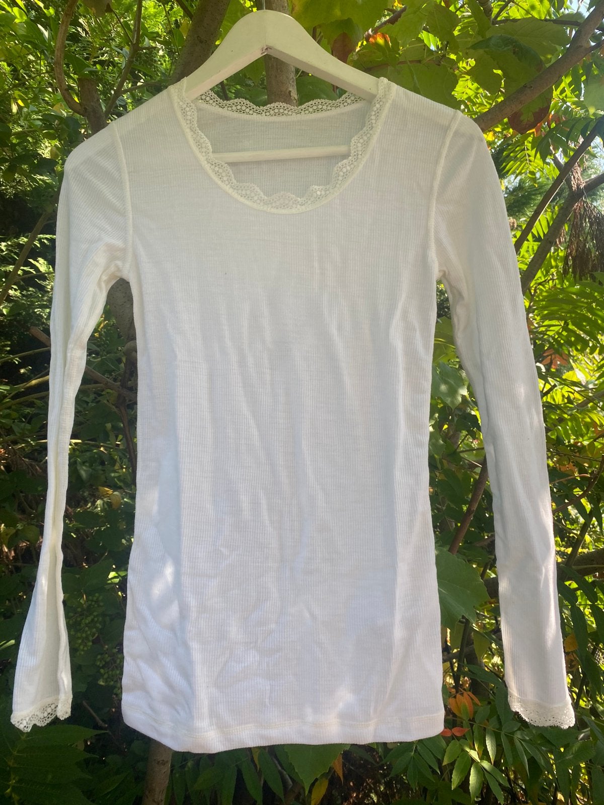 Mooie nieuwe wollen longsleeve JOHA mt S, Verzenden, Wit, Nieuw, Lange mouw