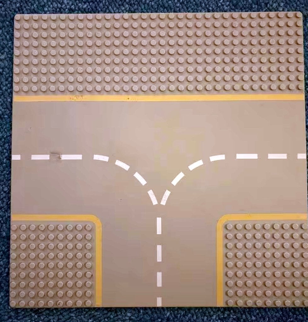 Vintage Lego Wegplaat met Kruispunt onderplaat straat, Kinderen en Baby's, Speelgoed | Duplo en Lego, Ophalen of Verzenden, Gebruikt
