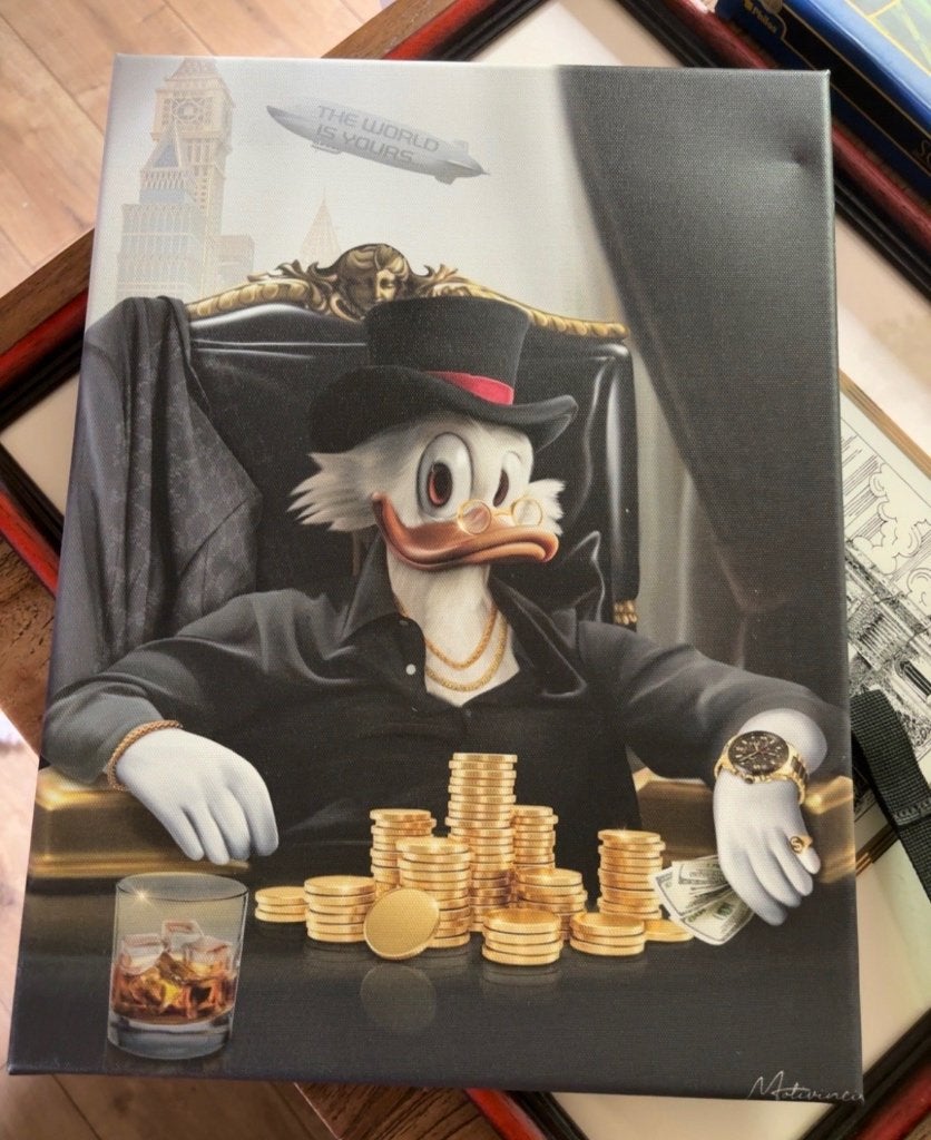 Canvas Dagobert Duck, Ophalen, Zo goed als nieuw, Schilderij