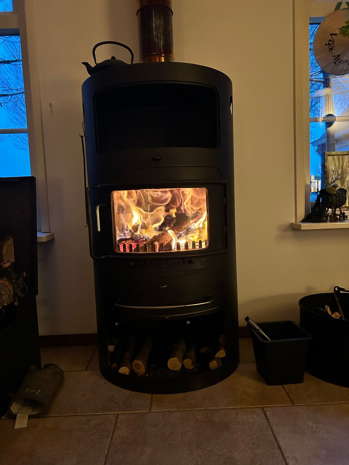 Stijlvolle Grote Houtkachel 12kW, Ophalen, Gebruikt, Houtkachel, Vrijstaand