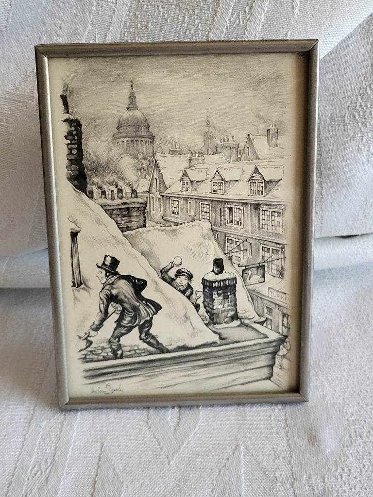 Groot vintage fotolijstje, staand met bol glas, Ophalen of Verzenden