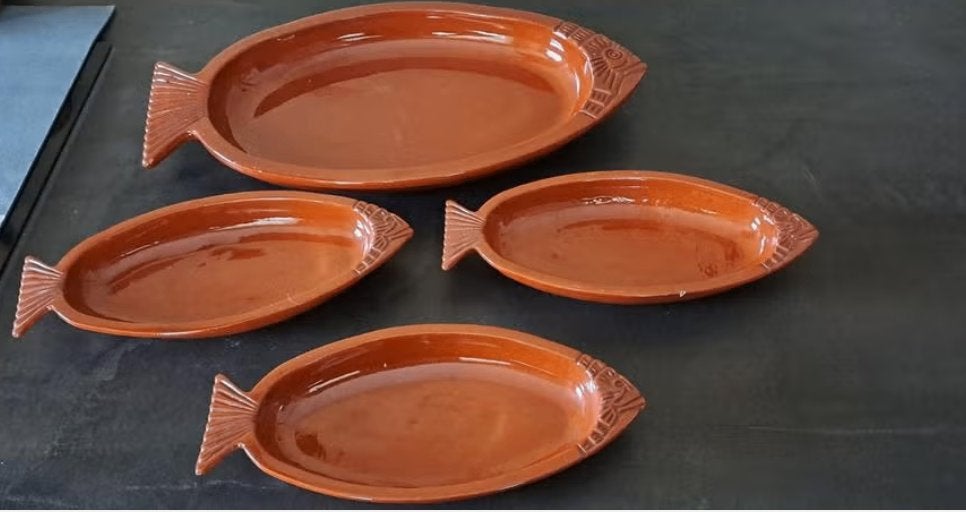 Aardewerken visschalen set, Antiek en Kunst, Ophalen of Verzenden