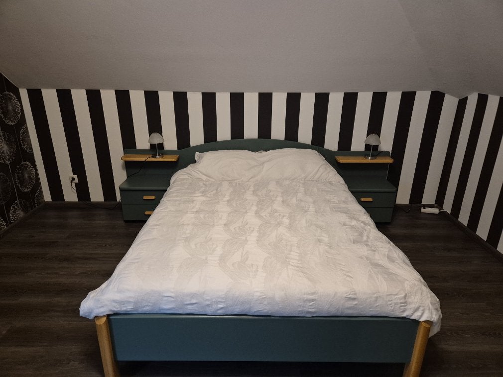 ledikant met bijpassende  nachtkasjes, Ophalen of Verzenden, Gebruikt, Tweepersoons, Modern klasikiek
