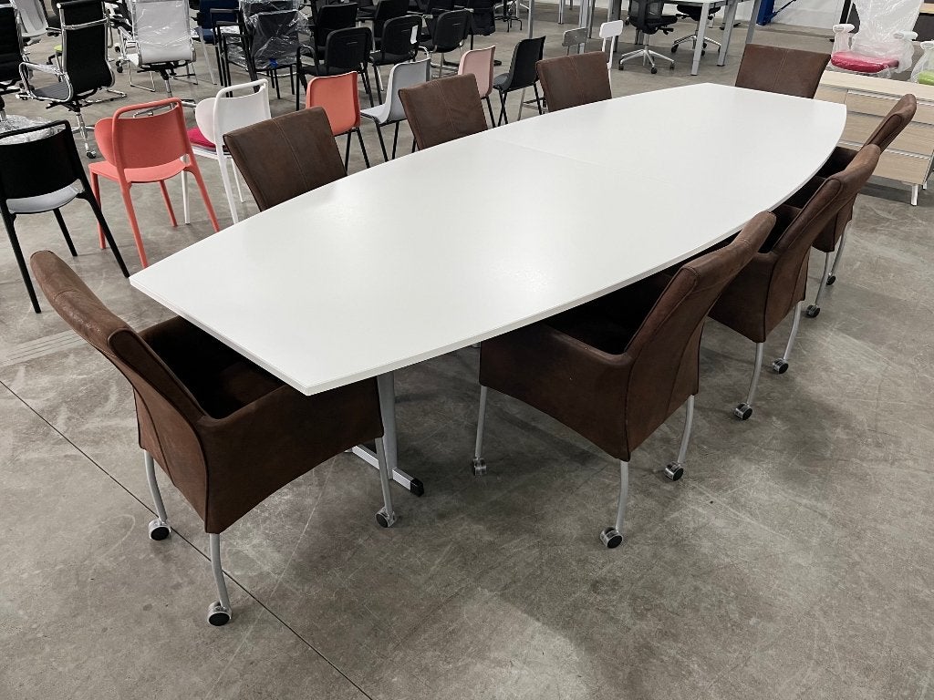 50% korting op deze grote vergadertafel 360cm, Ophalen of Verzenden, Gebruikt, Overige vormen, 200 cm of meer