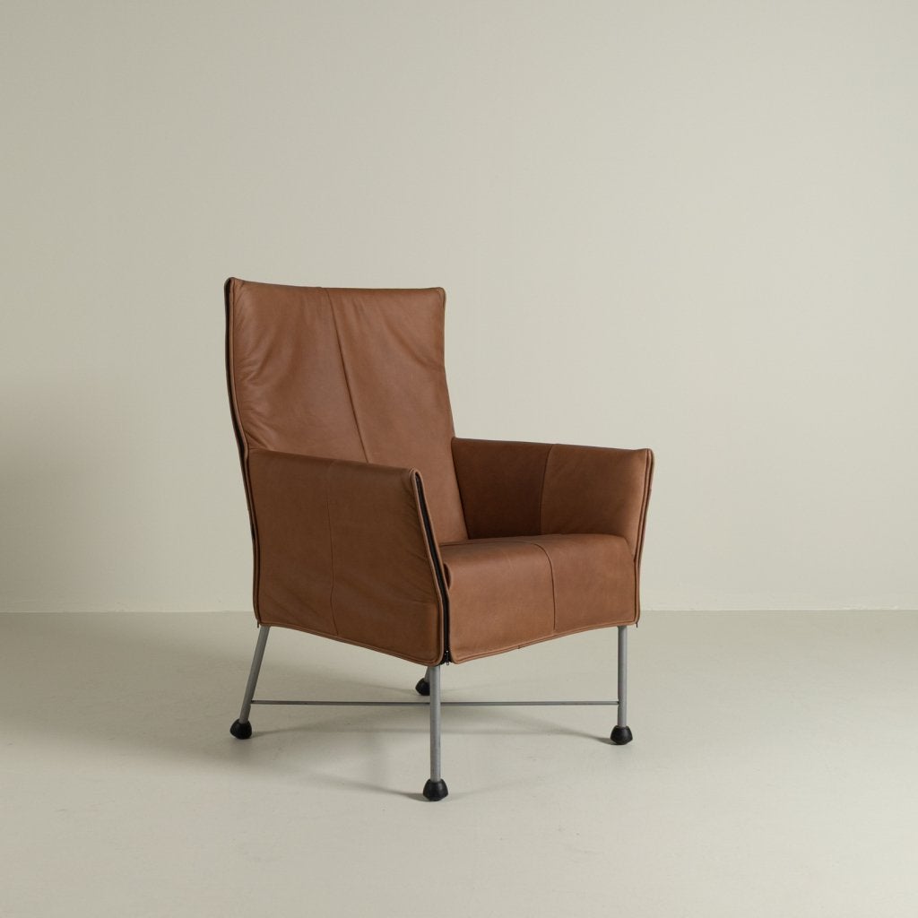 Montis Charly Fauteuil Rancho Cognac Leer - Zwart (Op Doppen, Niet ingevuld, Zo goed als nieuw, Niet ingevuld, Niet ingevuld