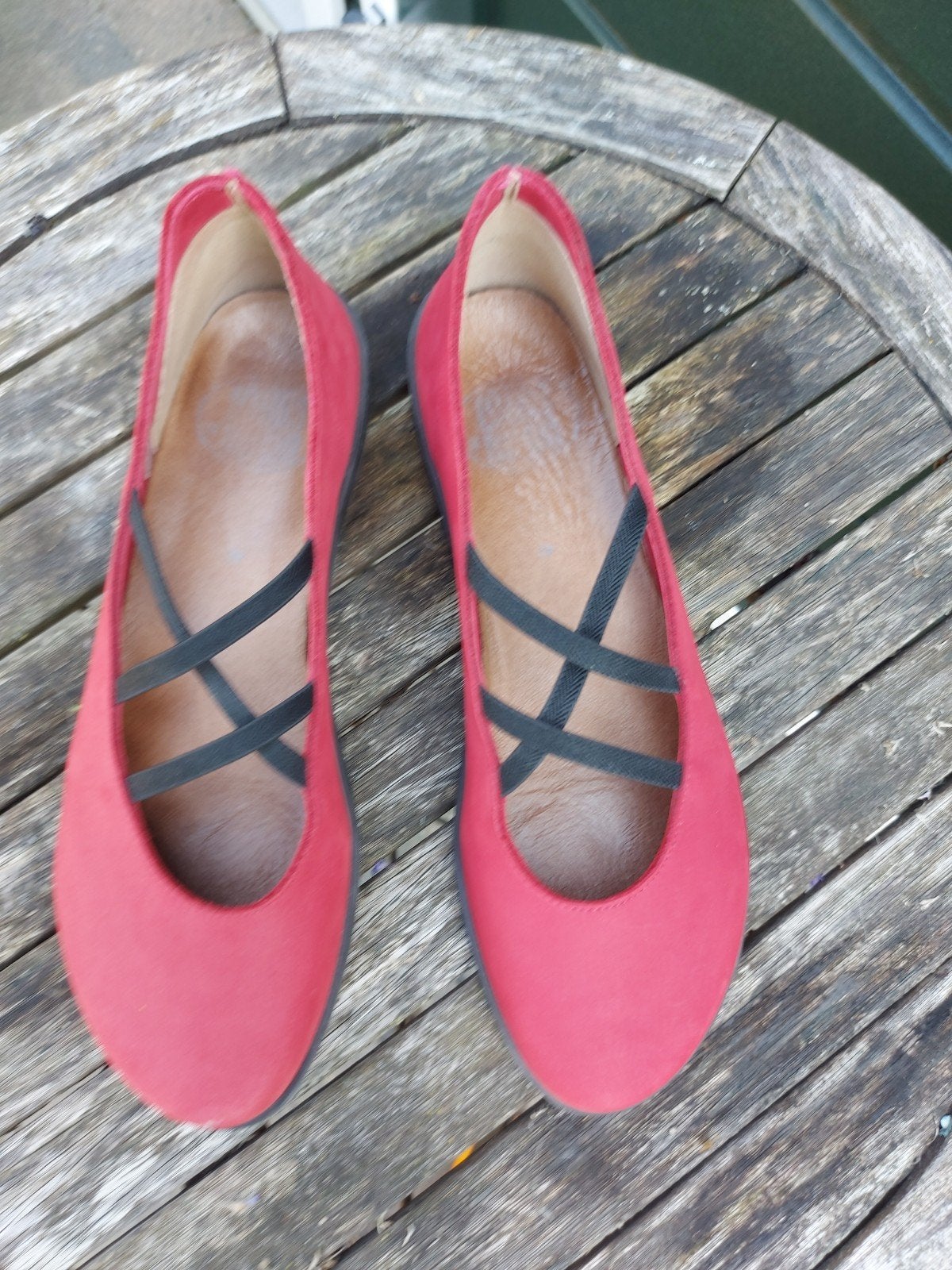 Rode Loints ballerina's met gekruiste bandjes maat 42, Loints of Holland, Gedragen, Rood, Ballerina's