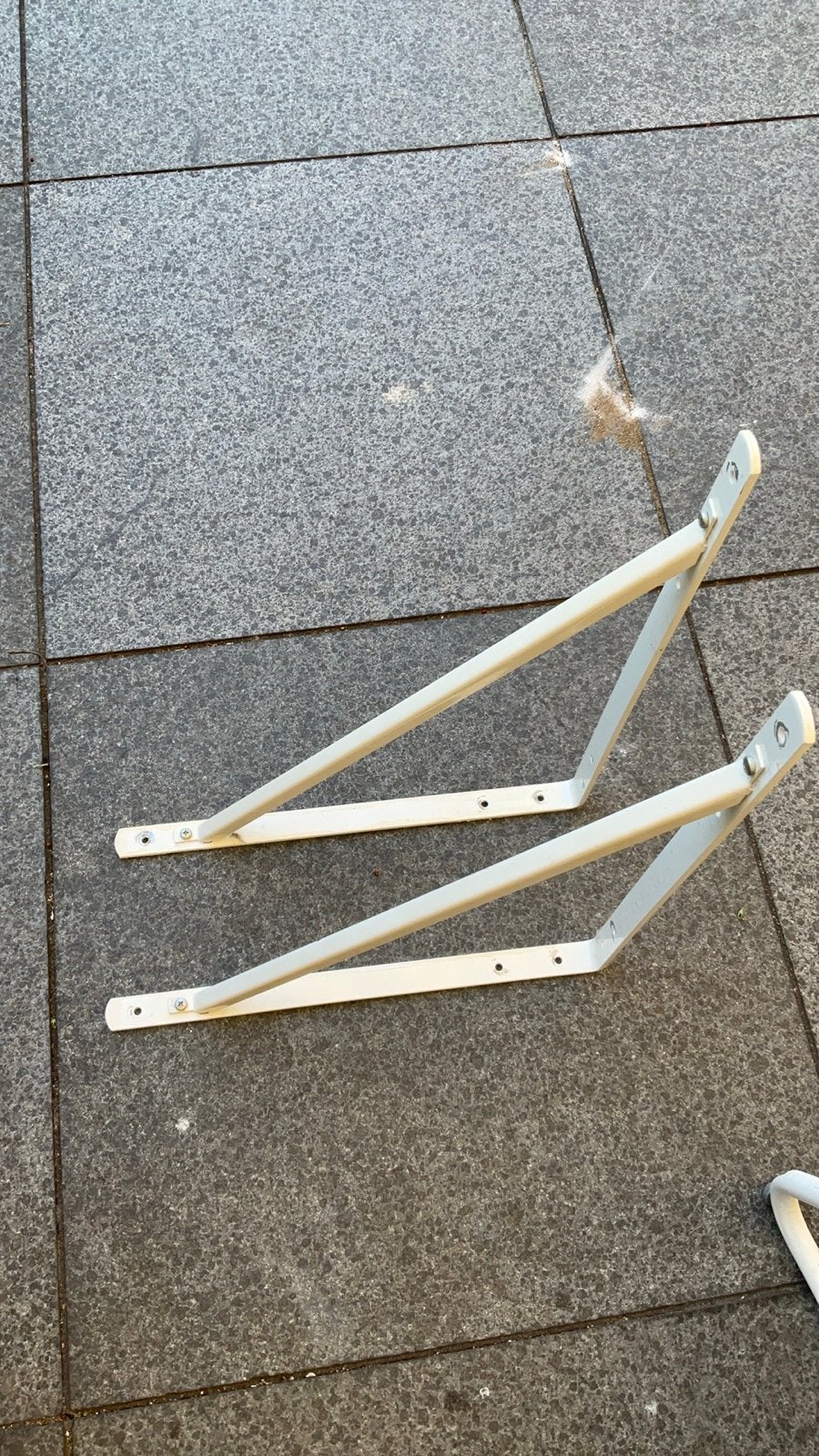 2x Witte Plankdragers - Stevige Metalen Beugels, Ophalen of Verzenden, Gebruikt