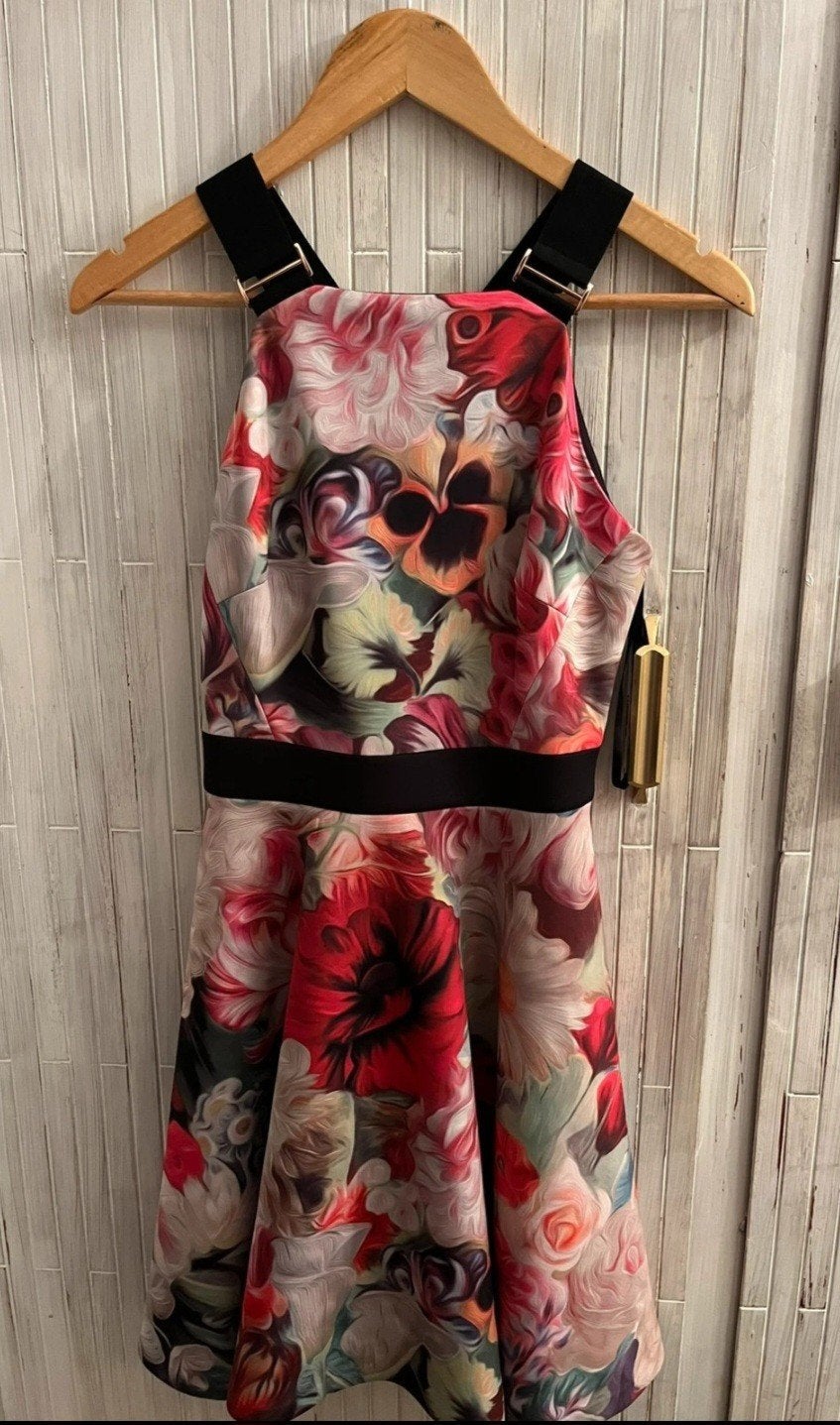 Ted Baker jurk met bloemenprint, maat T1, Meerkleurig, Ophalen of Verzenden, Zo goed als nieuw, Maat 34 (XS) of kleiner
