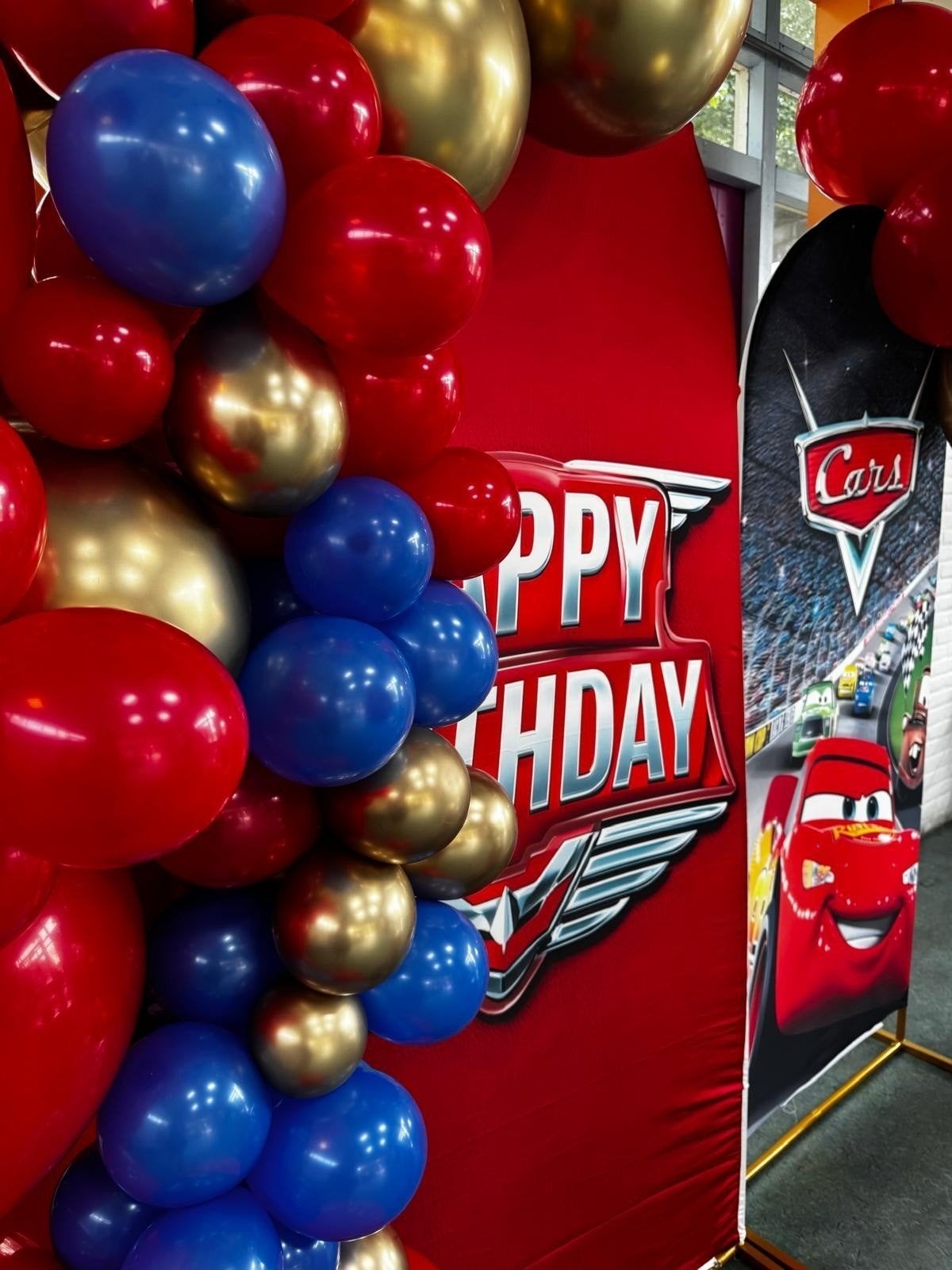 Verhuur Cars Decoratie backdrop 50,- euro, Ophalen of Verzenden, Nieuw, Versiering, Verjaardag