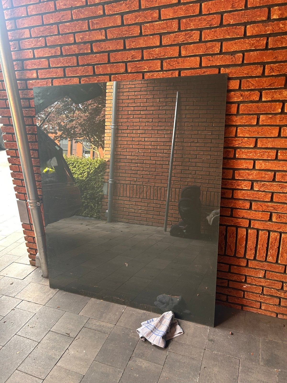 2 antraciet glasplaten 131,5x155 en 106,5x155 cm, Ophalen, Gebruikt, 80 tot 120 cm, 120 tot 160 cm
