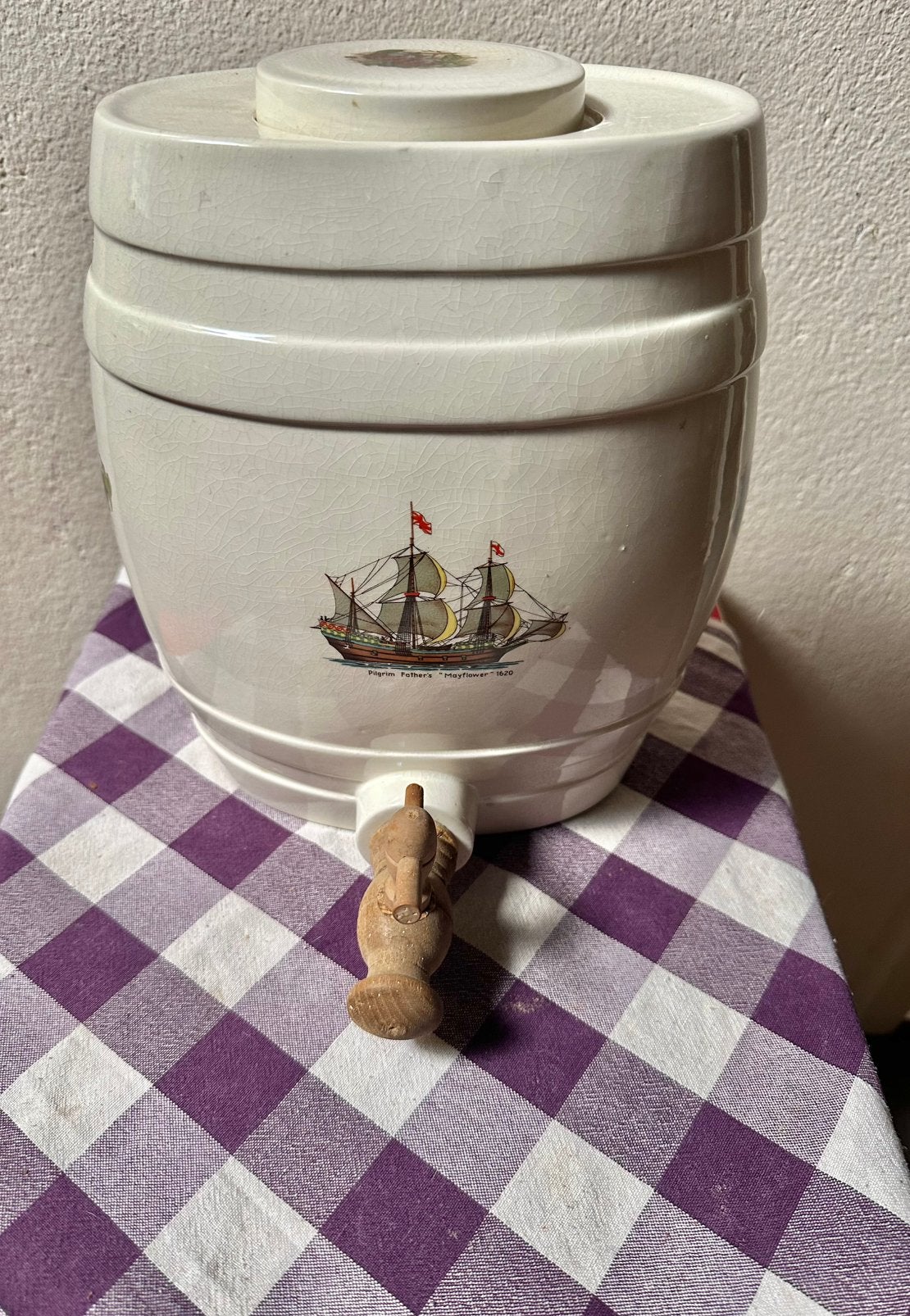 Drankvaatje Pilgrim Fathers “Mayflower” 1620, Antiek en Kunst, Ophalen