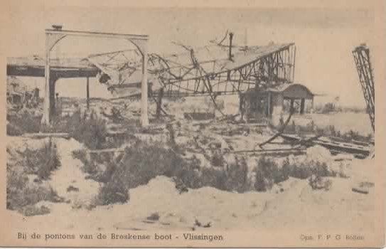 Vlissingen Bij de pontons van de Breskense boot, Verzenden, 1940 tot 1960, Ongelopen, Zeeland