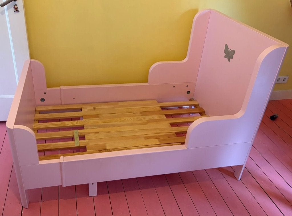Roze meegroeibed Ikea, Gebruikt, 70 tot 85 cm, 180 cm of meer, Ophalen
