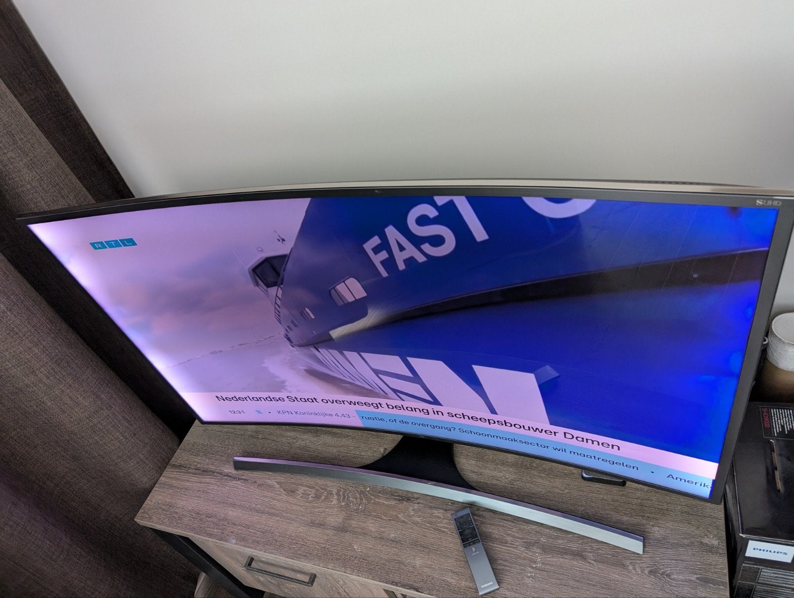 Samsung UE48JS8590T 48" Curved 4K SUHD Smart TV, LED, Ophalen of Verzenden, Zo goed als nieuw, 100 Hz