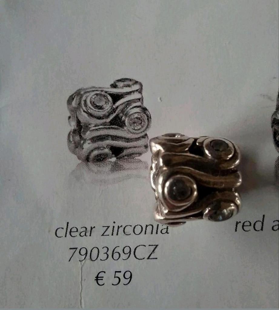 Pandora oceaan, golven met heldere zirkonia's  RETIRED, Gebruikt, Verzenden, Pandora, 1 bedel