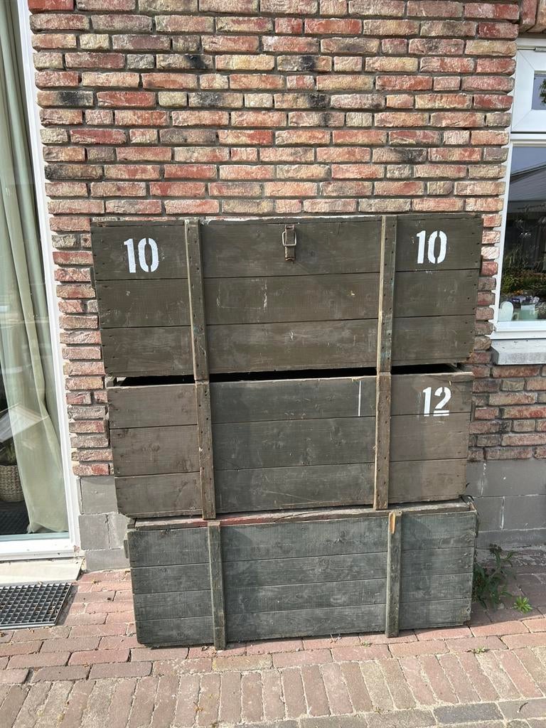 KL houten kisten, Huis en Inrichting, Woonaccessoires | Kisten, Ophalen, Gebruikt, 50 tot 100 cm, Minder dan 50 cm