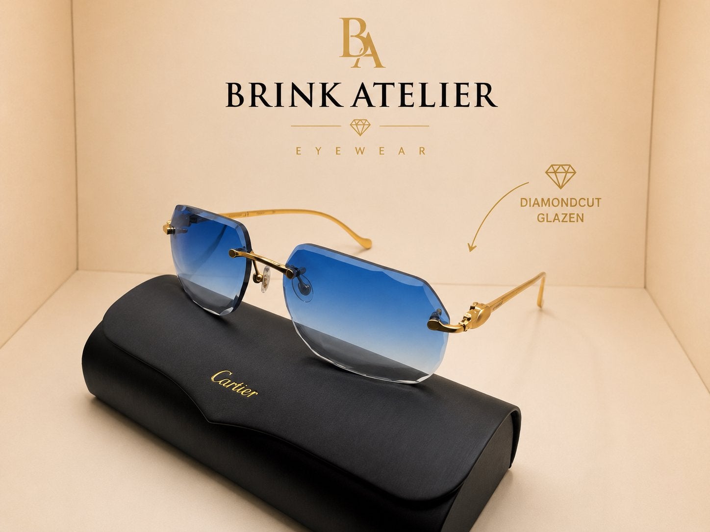 Cartier Zonnebril Panthère DiamondCut Glazen Exclusief Model, Overige merken, Zonnebril, Overige kleuren, Nieuw