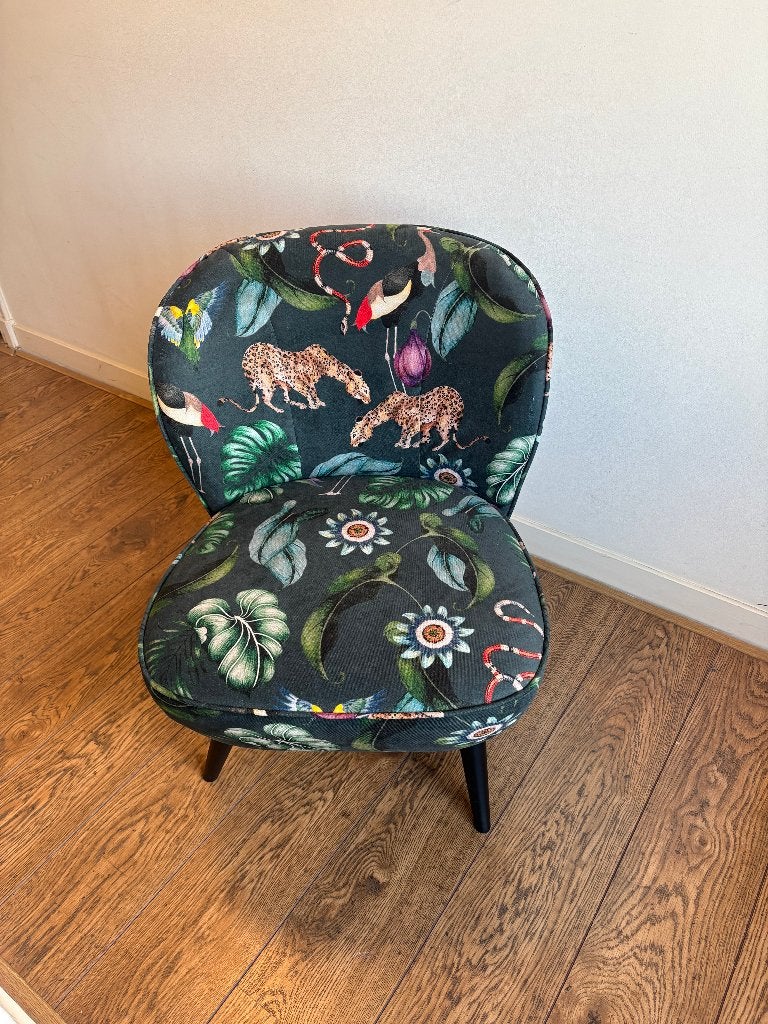 Stoel Sissy-Boy met jungleprint, Huis en Inrichting, Ophalen, Overige kleuren, Zo goed als nieuw, Stof