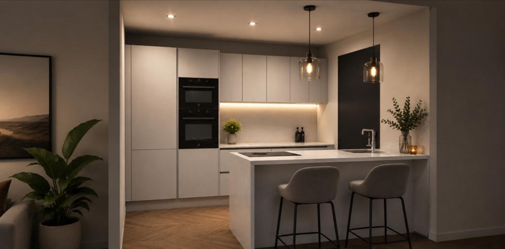 Showroom Keuken Marquardt - Incl. Spoelbak, Kraan, Werkblad, Ophalen, Hoekkeuken, Zo goed als nieuw, Kunststof