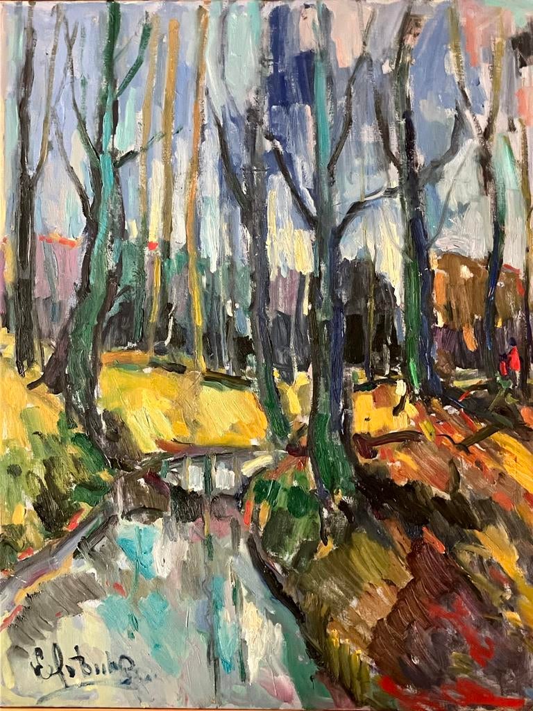 Olieverf Schilderij: Bosgezicht door Eef van Oosterbeek, Antiek en Kunst, Kunst | Schilderijen | Modern, Ophalen