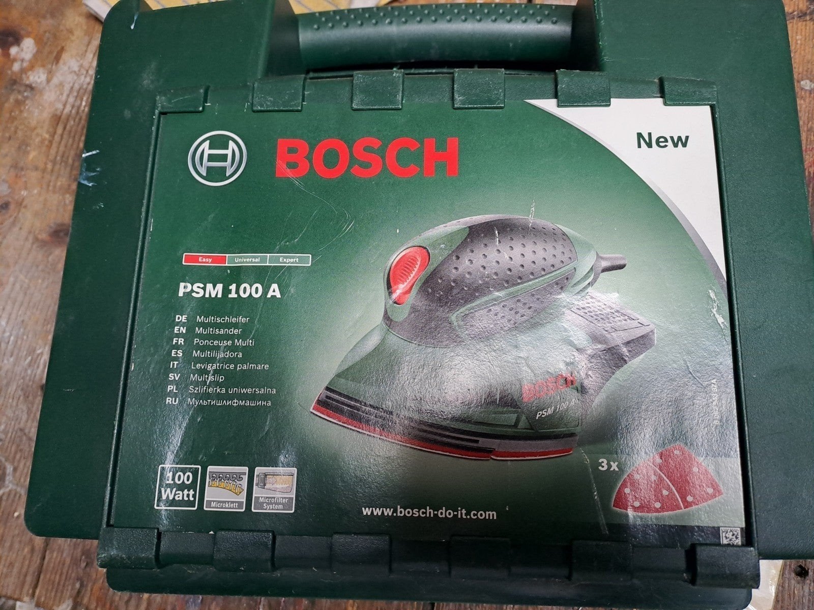 Bosch PSM 100 A schuurmachine met koffer - Zeer goede staat, Doe-het-zelf en Verbouw, Gereedschap | Schuurmachines, Ophalen of Verzenden