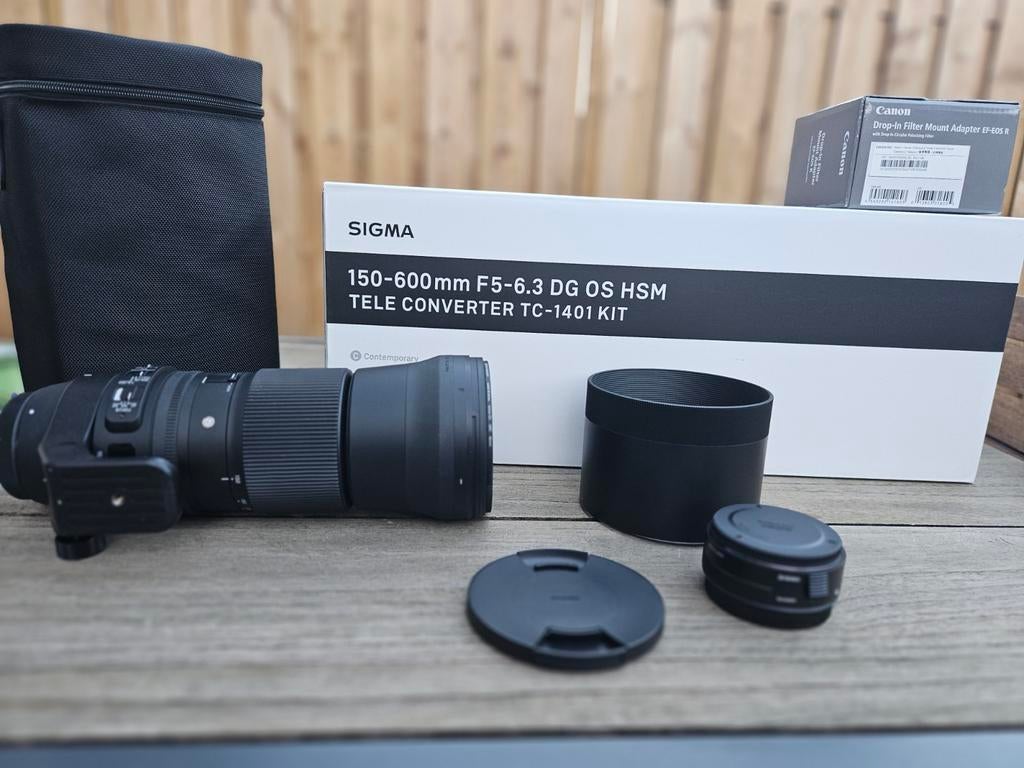 Sigma EF 150-600mm F5.0-6.3 met Teleconverter TC 1401, Ophalen, Zo goed als nieuw, Telelens