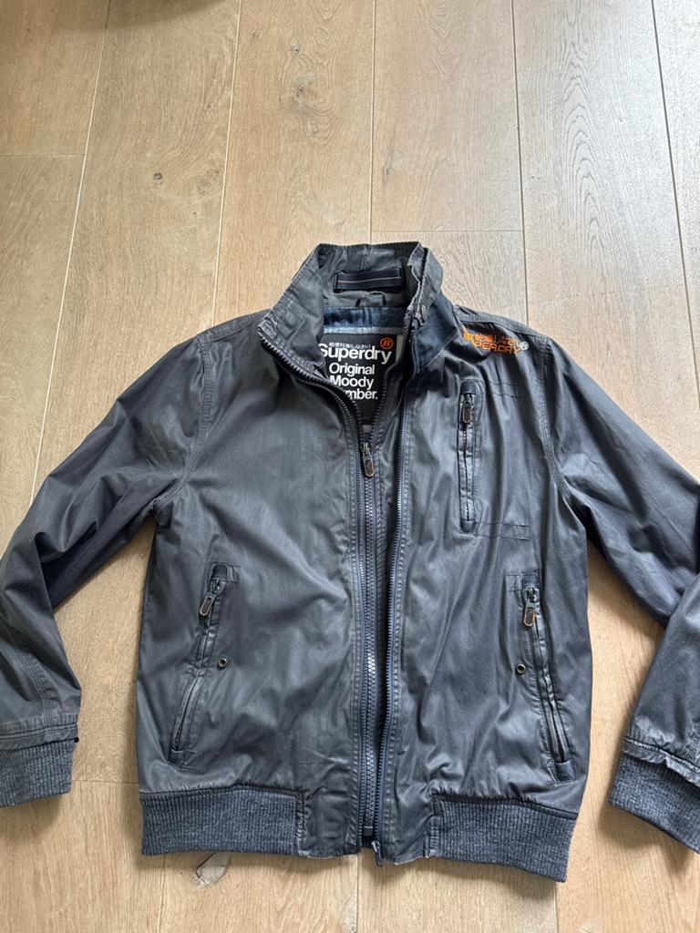 Superdry Original Moody Bomberjack - Maat L, Ophalen of Verzenden, Gedragen, Maat 48/50 (M), Grijs